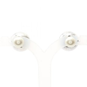 Christian Dior Tribal Earrings, Gold-Plated with Faux Pearls, Women's, White, Gold, and Silver