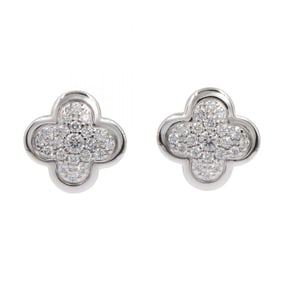 Van Cleef & Arpels Pure Alhambra Diamond Earrings in 18K White Gold (VCARO85500) - Women's, Silver