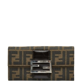 Fendi Zucca Long Wallet 310970 Brown Canvas and Leather Women's FENDI