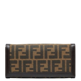 Fendi Zucca Long Wallet 30851 Brown Canvas and Leather Women's FENDI