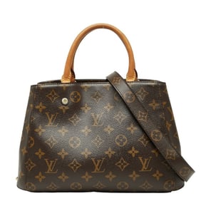 Louis Vuitton Monogram Montaigne BB Handbag/Shoulder Bag, 2-Way, M41055, Brown Leather, Women's,
