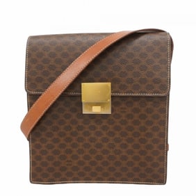 Celine Shoulder Bag Macadam Brown Women's