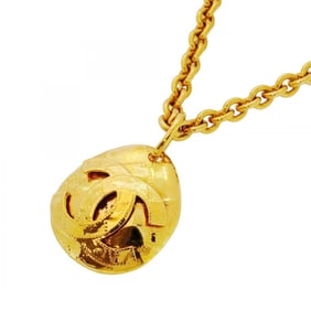 Chanel Coco Mark Necklace, GP Plated Gold, Women's, P1360054