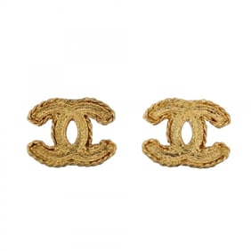 Chanel Coco Mark Earrings, GP Plated Gold, Women's, P732446