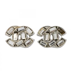 Chanel Coco Mark Metal Rhinestone Silver Earrings for Women P1364182