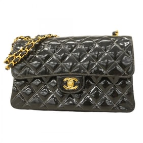 Chanel Matelasse Shoulder Bag with Double Chain, Double-Face Patent Leather, Black, Women's