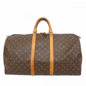 Louis Vuitton Monogram Keepall 55 Boston Bag M41424 Brown Men's and Women's