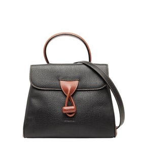 LOEWE 2-Way Handbag/Shoulder Bag in Black and Brown Leather for Women