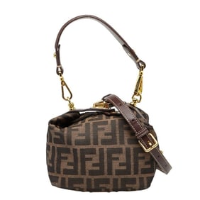 Fendi Zucca Vanity Bag Shoulder Pouch 2-Way Brown Canvas Leather Women's FENDI