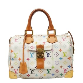 Louis Vuitton Monogram Multicolore Speedy 30 Handbag/Mini Boston Bag M92643 in Blanc White Leather,