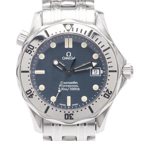 Omega Seamaster 300 Quartz Watch with Black Dial and Stainless Steel, Men's OMEGA