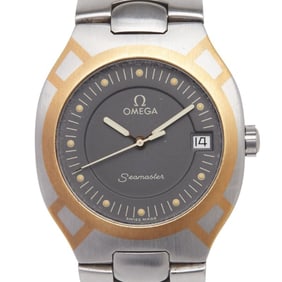 Omega Seamaster Polaris Quartz Watch, Gray Dial, Stainless Steel, Yellow Gold, Men's, OMEGA