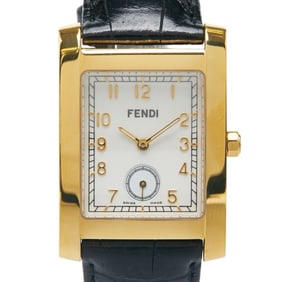 Fendi Classico Watch 7000G Quartz Beige Dial Stainless Steel Leather Women's FENDI