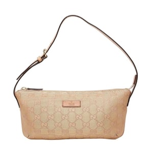 Gucci GG Canvas Handbag One-Shoulder Bag 190393 Beige Leather Women's GUCCI