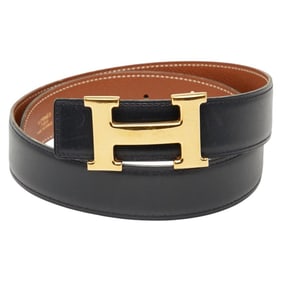 Hermes Hermès Constance H Belt, reversible, size 65, black and brown box calf leather, Couchvel,
