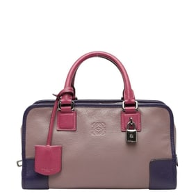 LOEWE Anagram Amazona 28 Handbag in Purple and Pink Leather for Women