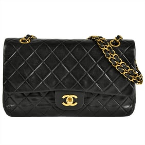 CHANEL Matelasse 25 Chain Shoulder Bag Lambskin A01112 Black Coco Mark