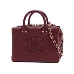 Chanel Matelasse Vanity Case Handbag Shoulder Bag with Chain Strap, Bordeaux AS3345