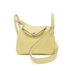 Hermes Hermès Lindy Mini Handbag in Taurillon Jaune Milton with Silver Hardware and K Stamp