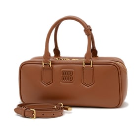 Miu Miu Miu Arcadi Handbag Shoulder Bag Leather Brown 5BB148