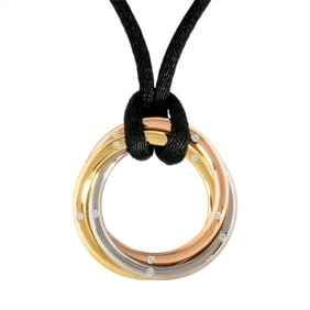 Cartier Trinity Necklace Diamond 18KYG 12.8g 18KWG 18KPG Three Color Women's