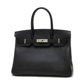 Hermes Hermès Birkin 30 Handbag, Epsom, Black, Silver Hardware, T Stamp