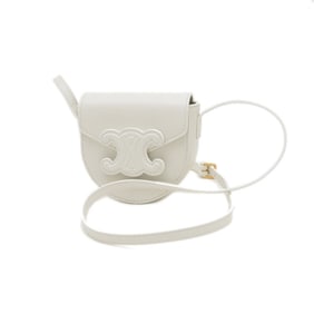 Celine Mini Bussas Claire Triomphe Shoulder Bag Pochette White 10J303DPQ