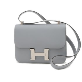 Hermes Hermès Constance 24 Shoulder Bag, Miroir Epsom Leather, Green Pantan, Matte Silver Hardware,