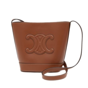 Celine Cuir Triomphe Small Bucket Shoulder Bag in Calfskin Tan 113783DU3