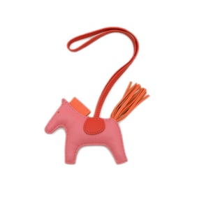 Hermes Hermès Rodeo PM Bag Charm Rouge Indian Orange Poppy Pink