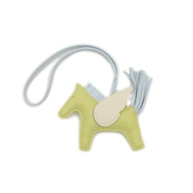 Hermes Hermès Rodeo Pegasus PM Bag Charm, Jaune Bourgeon, Blue Brume, Nata, Z Stamp