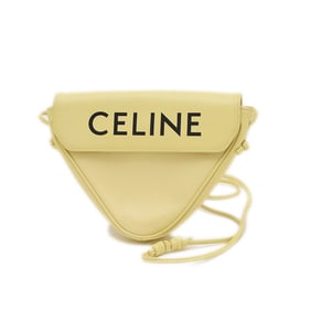 Celine Triangle Shoulder Bag in Yellow Leather 195903