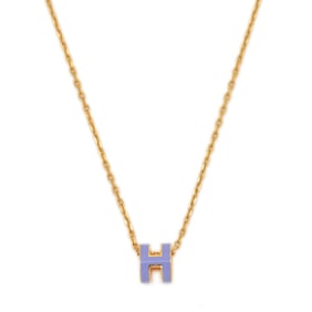 Hermes Pop H Mini Necklace Lilac Gold