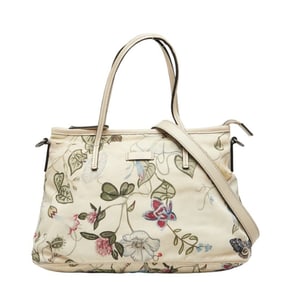 Gucci Floral Print Handbag/Shoulder Bag 2WAY 353440 Ivory Multicolor Canvas Leather Women's GUCCI