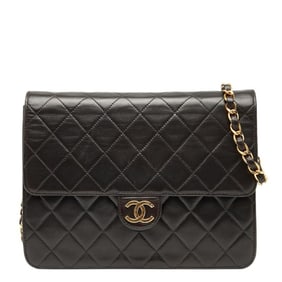 Chanel Matelasse Coco Mark Chain Shoulder Bag in Brown Lambskin for Women