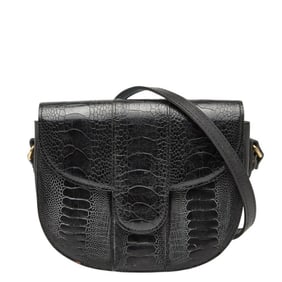 Saint Laurent crossbody shoulder bag in black leather for women.