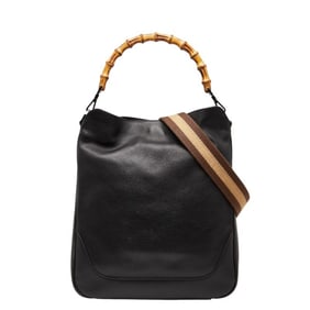Gucci Bamboo Handbag/Shoulder Bag 2WAY 001 4058 Black Leather Women's GUCCI