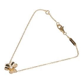 Van Cleef & Arpels Frivole Mini Bracelet with 1 Diamond, ARP0J200, 18KYG Yellow Gold, Women's,