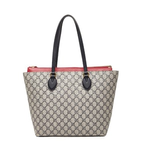 Gucci GG Supreme Tote Bag Handbag 415721 Beige Red Navy Leather Women's GUCCI