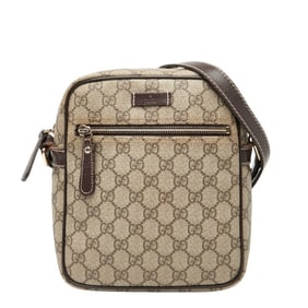 Gucci GG Supreme Crossbody Shoulder Bag 233268 Beige Brown Leather Women's GUCCI