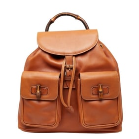 Gucci Bamboo Backpack 003 2058 0016 Brown Leather Women's GUCCI