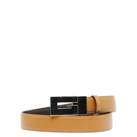 Gucci G Buckle Belt Size: 75/30 036 1766 Brown Silver Leather Metal Women's GUCCI