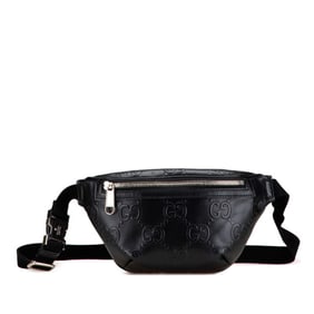 Gucci GG embossed waist bag/body bag 658582 black leather women's GUCCI