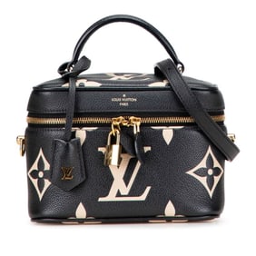 Louis Vuitton Monogram Empreinte Vanity PM Bag/Shoulder Bag, 2-Way, M45780, Black Leather, Women's,
