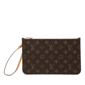 Louis Vuitton Monogram Neverfull MM Pouch, M50366, Brown Rose Ballerine PVC, Women's, LOUIS VUITTON