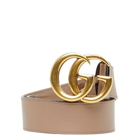 Gucci GG Marmont Belt, Size 75/30, Beige Leather, Women's, 400593