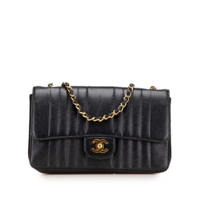 CHANEL Mademoiselle Coco Mark Chain Shoulder Bag in Black Caviar Skin for Women