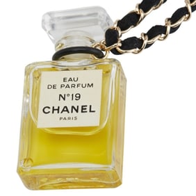 Chanel No. 19 Eau de Parfum Necklace in Gold and Black Plated Leather for Women