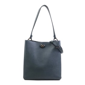 Coach handbag shoulder bag leather dark green women's h31598a
