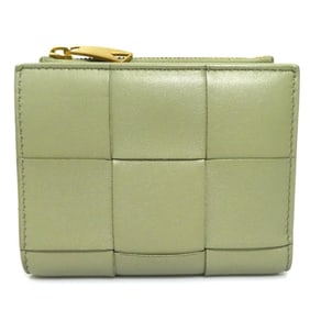 Bottega Veneta Women's Green Leather Bi-fold Wallet (h31602a)